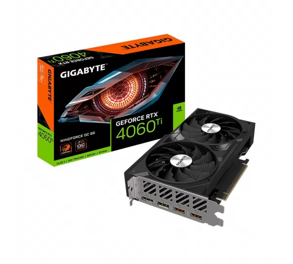 Видеокарта GIGABYTE GeForce RTX 4060 Ti WINDFORCE OC 8GB (GV-N406TWF2OC-8GD)