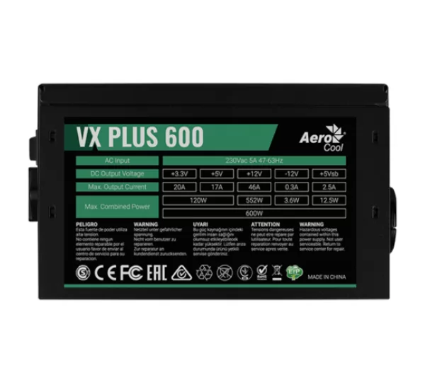 Блок питания Aerocool Value Plus VX Plus 600W (4713105962772)