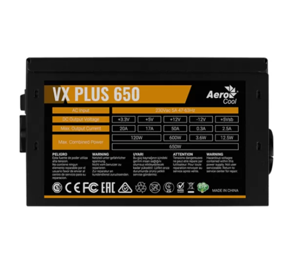 Блок питания Aerocool Value Plus VX Plus 650W
