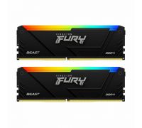 Оперативная память 32Gb (2x16Gb) 3200 Kingston Fury Beast RGB (KF432C16BB2AK2/32)