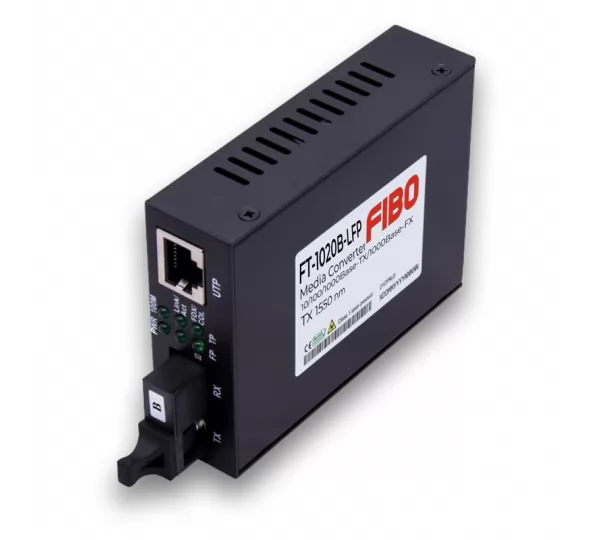Медиаконвертер Fibo FT-1020B-LFP (WDM, Simplex, SC, 1Gb/s, 1550/1310nm, 20km)