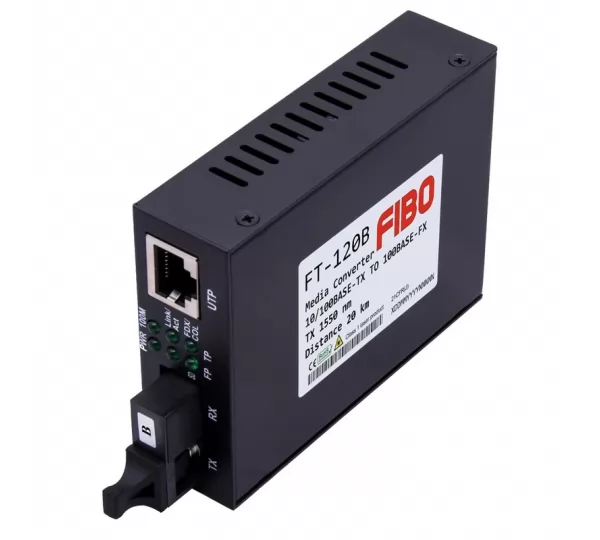 Медиаконвертер Fibo FT-120B (WDM, Simplex, SC, 100Mb/s, 1550/1310nm, 20km)