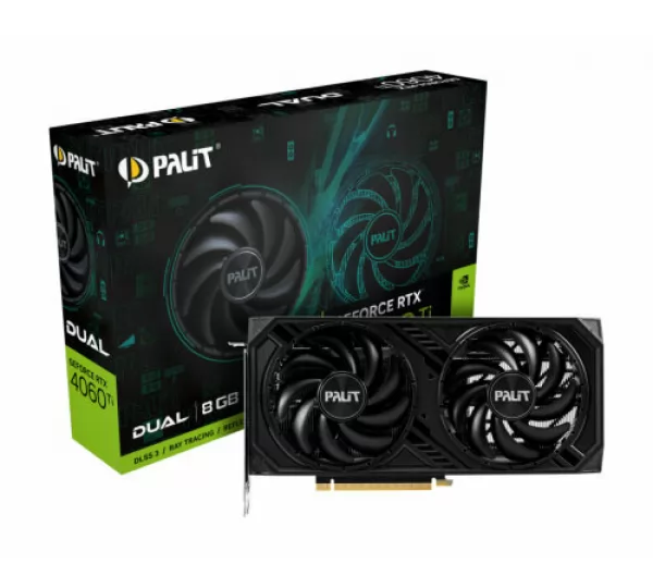 Видеокарта PALIT GeForce RTX 4060 Ti DUAL 8GB V1 (NE6406T019P1-1048D)