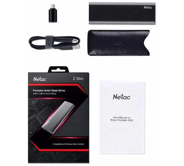 Внешний SSD диск 1Tb Netac Z SLIM 1Tb (NT01ZSLIM-001T-32BK)