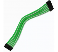 Удлинитель Nanoxia 24-pin ATX, 30см, индивидуальная оплетка, зеленый/белый