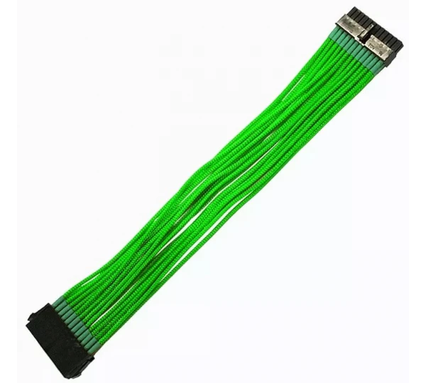 Удлинитель Nanoxia 24-pin ATX, 30см, индивидуальная оплетка, зеленый
