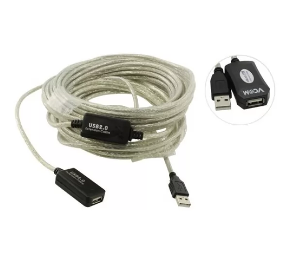 Кабель удлинитель активный USB 2.0 VCOM VUS7049 15м