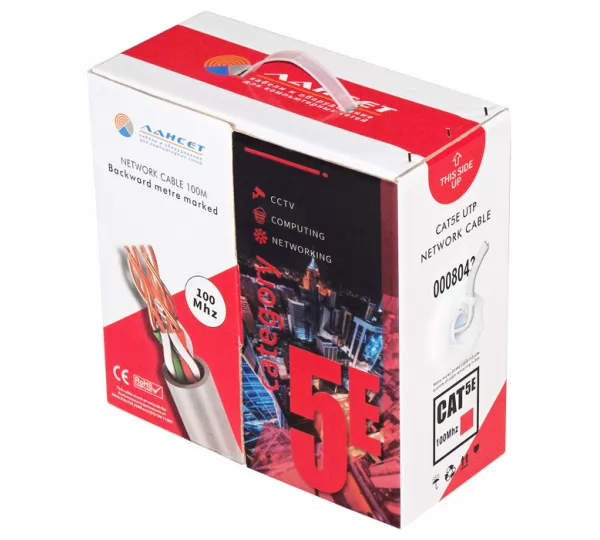 Кабель LANSET кат.5е 100м, UTP (CCA) 0,50мм, INDOOR