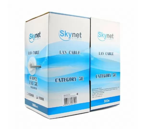Кабель SkyNet Standart UTP indoor (2x2x0.48mm) кат.5e, 305м, UTP, серый