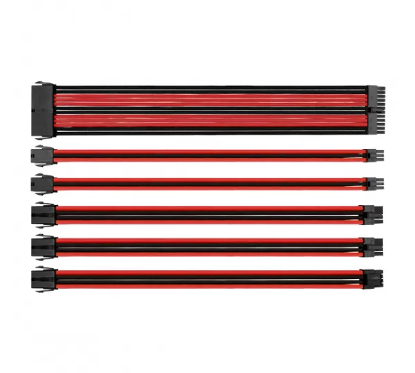 Комплект Thermaltake Sleeved Cable Tt Mod (AC-033-CN1NAN-A1) Black&Red / 300mm / combo pack