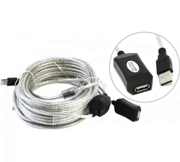 Кабель удлинитель активный USB 2.0 Aopen (ACU823-15M) 15м