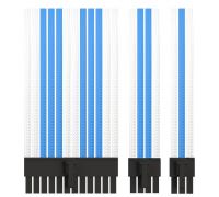 Комплект кабелей-удлинителей Custom White-Blue (24pin, 8pin CPU 2pcs, 8pin GPU 3pcs)