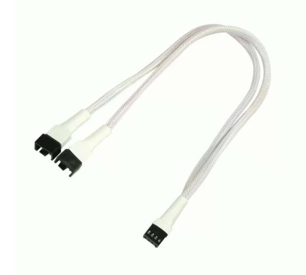 Разветвитель для вентиляторов Nanoxia 4-pin PWM в 2 х 4-pin PWM, 30 см, белый