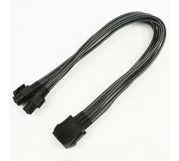 Удлинитель Nanoxia 8-pin EPS, 30см, индивидуальная оплетка, карбон