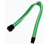 Удлинитель Nanoxia 6-pin PCI-E, 30см, индивидуальная оплетка, зеленый/белый