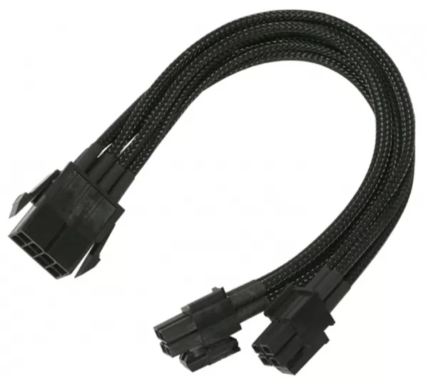 Удлинитель Nanoxia 8-pin EPS, 30 см, индивидуальная оплетка, черный