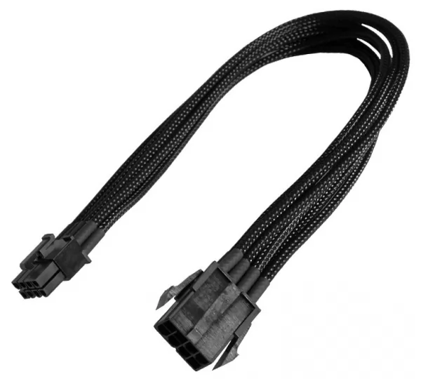 Удлинитель Nanoxia 8-pin PCI-E, 30см, индивидуальная оплетка, черный