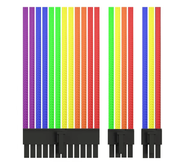 Комплект кабелей-удлинителей Custom Rainbow (24pin, 8pin CPU 2pcs, 8pin GPU 3pcs, 6pin GPU 1pcs)