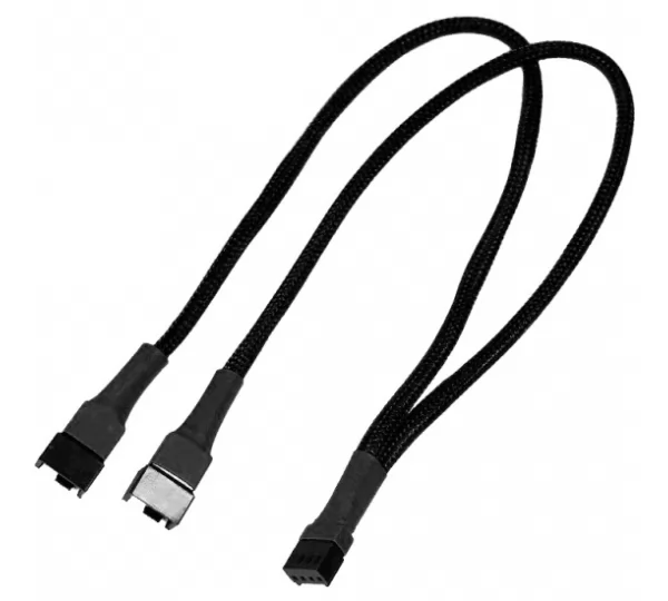 Разветвитель для вентиляторов Nanoxia 4-pin PWM в 2 х 4-pin PWM, 30 см, черный