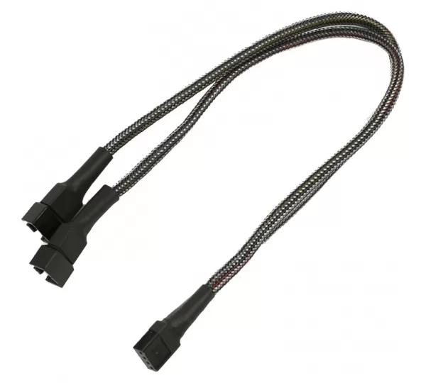 Разветвитель для вентиляторов Nanoxia 4-pin PWM в 2 х 4-pin PWM, 30 см, карбон