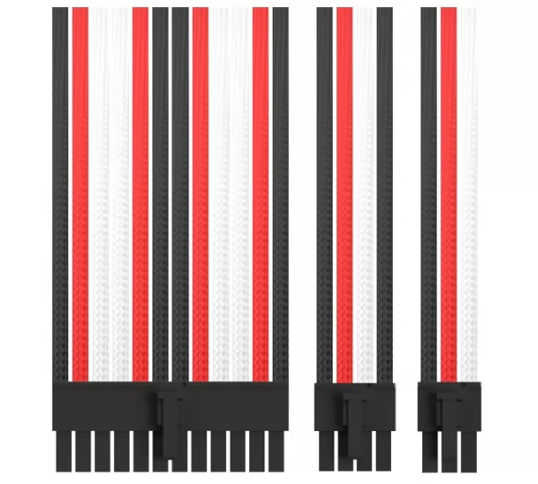 Комплект кабелей-удлинителей Custom Black-Red-White (24pin, 8pin CPU 2pcs, 8pin GPU 3pcs, 6pin GPU 1pcs)