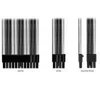 Комплект кабелей-удлинителей Custom White-Black (24pin, 8pin CPU 2pcs, 8pin GPU 3pcs)