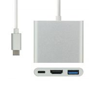 Видеоадаптер Кабель-адаптер USB 3.1 type C  -> HDMI (F)  +  USB3.0+USB-C port