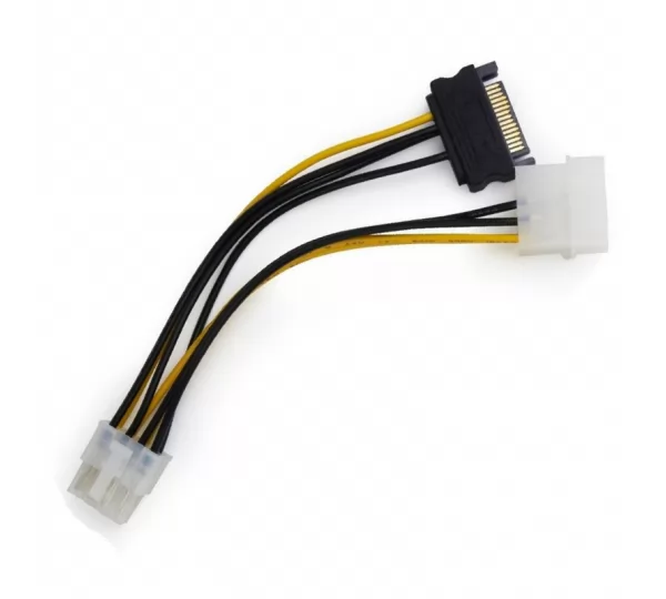 Переходник питания для видеокарт SATA+Molex - 6/8pin Orient c578