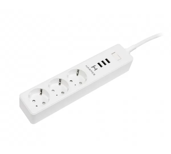 Сетевой фильтр HARPER UCH-315 (1.5м, 3 розетки, 3 USB)