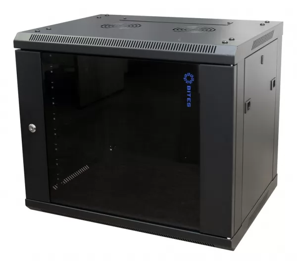 Шкаф настенный 5bites TC6401-09B 9U, 600x450, дверь стекло, черный