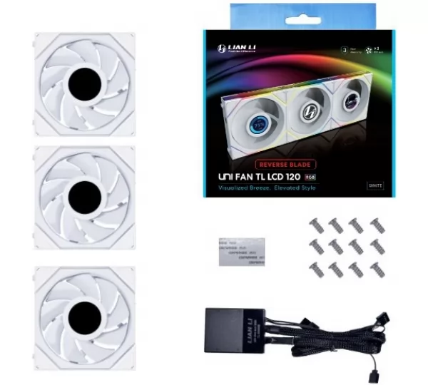 Вентилятор 120 Lian Li UNI FAN TL LCD 120 Reverse White (G99.12RTLLCD3)